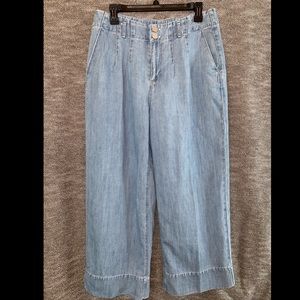 High Waist Wide Leg Crop Jeans